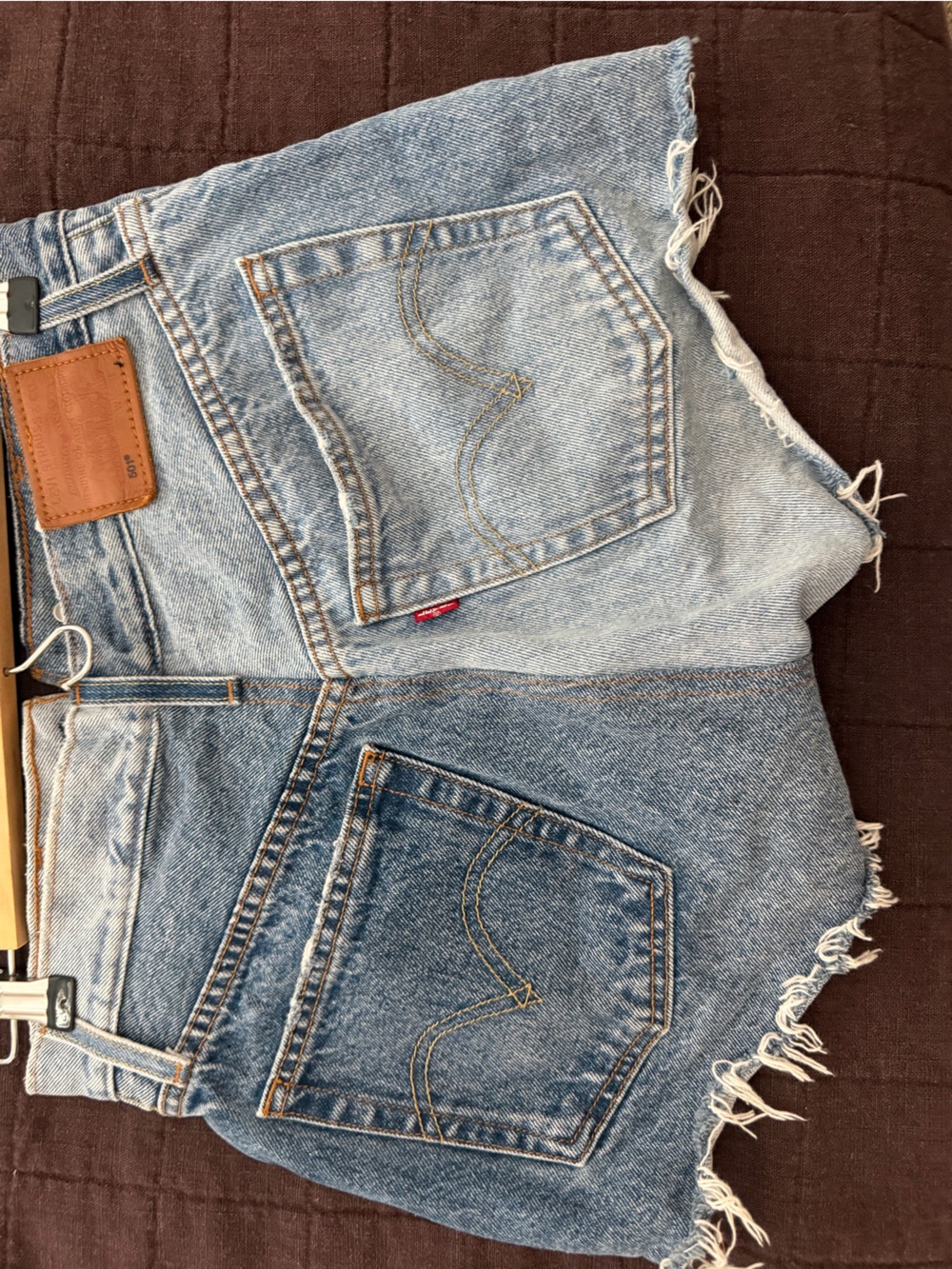 Levi's Two-Tone Blue High-Waist Denim Cutoff Shorts
